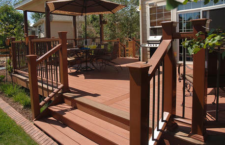 Deck with Shade Structure Mansfield Fence and Deck Company